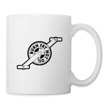 Burn fat not oil - Tasse - Weiß - Rechts