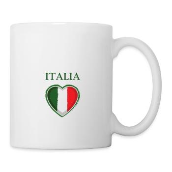 Italien Flagge Herz Liebe Italien Sweatshirt T-Shirt - Tasse - Weiß - Rechts