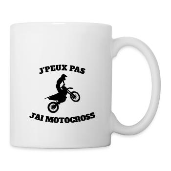 j'peux pas j'ai motocross cadeau t-shirt je peux - Mug blanc - blanc - Droite