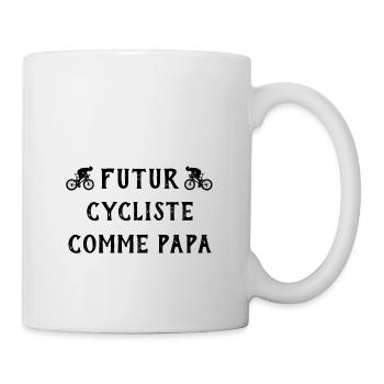 future cyclist like dad child gift t-shirt - Mug - white - Right
