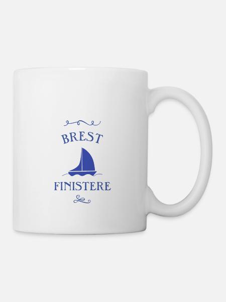 brest finistère bateau cadeau bretagne t-shirt - Mug blanc - blanc