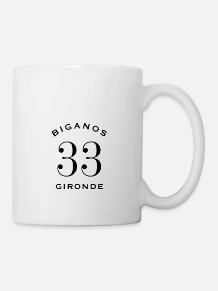 biganos 33 gironde cadeau t-shirt bassin arcachon - Mug blanc - blanc