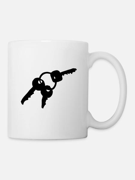 Keychain - keys - key - Mug - white