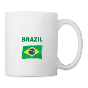 T-Shirt Brasilien Brasilien Flagge Weihnachtsgeschenk - Tasse - Weiß - Rechts