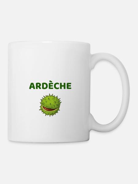 t-shirt ardèche 07 châtaigne cadeau noel - Mug blanc - blanc