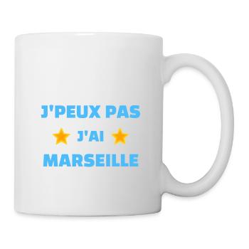t-shirt marseille foot j'peux pas j'ai marseille - Mug blanc - blanc - Droite