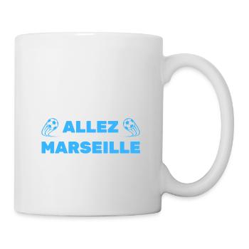 t-shirt foot allez marseille cadeau noel - Mug blanc - blanc - Droite