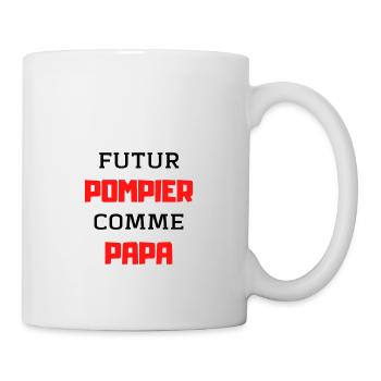 t-shirt futur pompier comme papa cadeau noel - Mug blanc - blanc - Droite