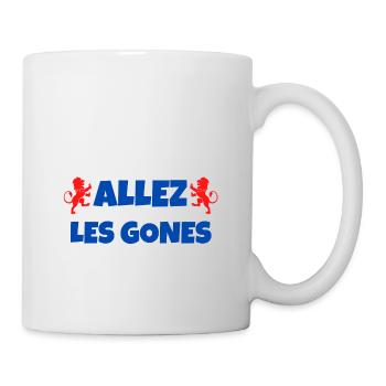 t-shirt lyon foot allez les gones cadeau football - Mug blanc - blanc - Droite