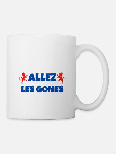 t-shirt lyon foot allez les gones cadeau football - Mug blanc - blanc