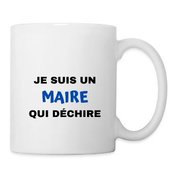 tee shirt maire qui déchire cadeau noel humour - Mug blanc - blanc - Droite