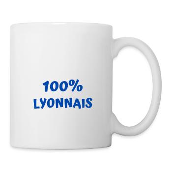 t shirt lyon foot 100% lyonnais cadeau noel - Mug blanc - blanc - Droite