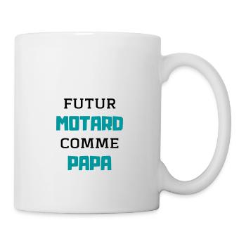 t shirt futur motard comme papa cadeau noel - Mug blanc - blanc - Droite