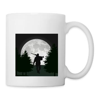 Chasseurs chasse forêt pleine lune nature cadeau - Mug blanc - blanc - Droite