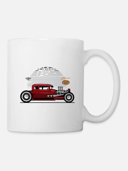 Hotrod voiture voiture cadeau Vintage - Mug blanc - blanc