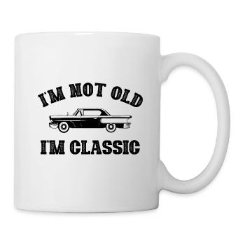 Geburtstag jung geblieben Alter altern Oldtimer - Tasse - Weiß - Rechts