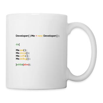 Eat Sleep Code Repeat Coder Programmer Software De - Tasse - Weiß - Rechts