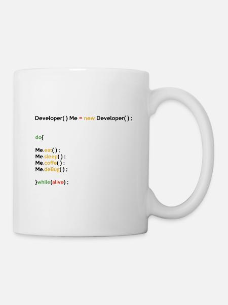 Eat Sleep Code Repeat Coder Programmer Software De - Tasse - Weiß