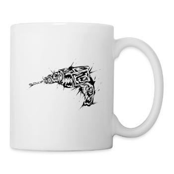 Bohrmaschine Handwerker - Tasse - Weiß - Rechts