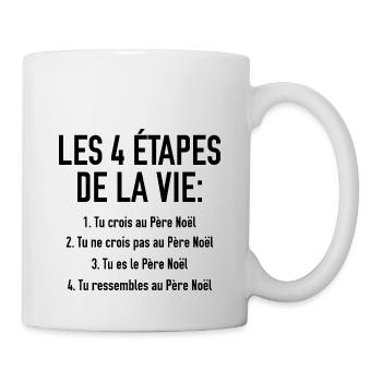 les 4 étapes de la vie - Mug blanc - blanc - Droite