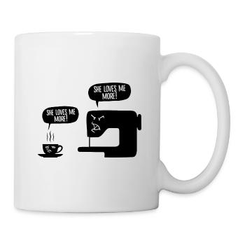Funny Graphic Knitting Wool Quilting Stitching Sew - Tasse - Weiß - Rechts