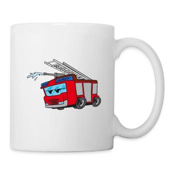 Drôle de camion de pompiers - Mug blanc - blanc - Droite