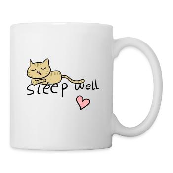 schlafe gut schlafen katze müde - Tasse - Weiß - Rechts