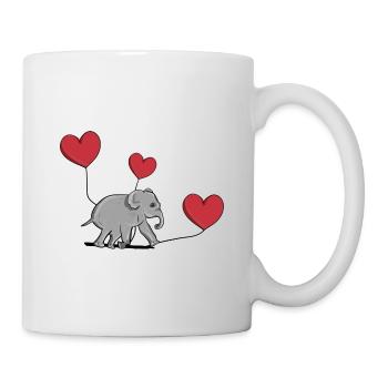 elephant balloon heart animal symbol - Mug - white - Right
