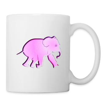 pink elephant glitter animal - Mug - white - Right