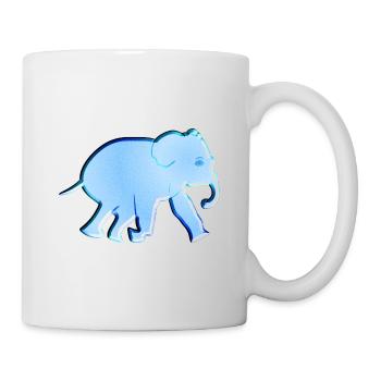 elephant symbol animal blue - Mug - white - Right