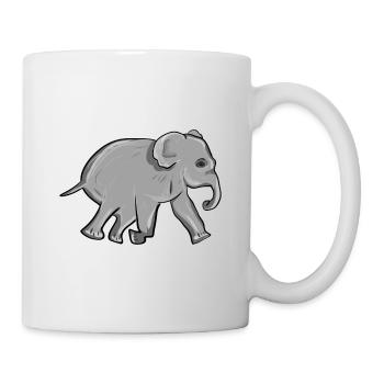 Animal Elephant Symbol Gris - Mug blanc - blanc - Droite
