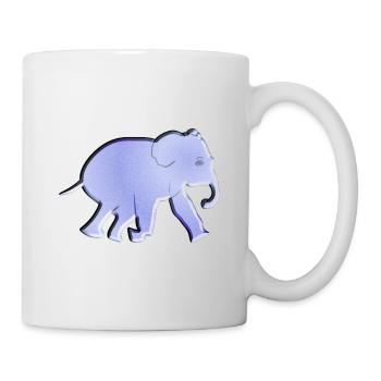 animal symbole éléphant violet - Mug blanc - blanc - Droite
