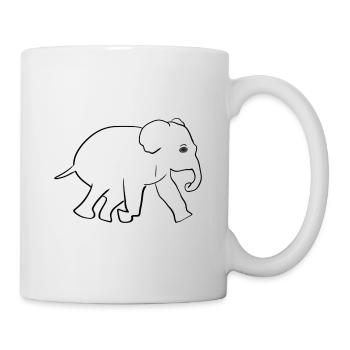 Tier Baby Elefant Symbol - Tasse - Weiß - Rechts