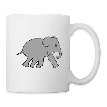 Elefant Tier Symbol Grau - Tasse - Weiß - Rechts