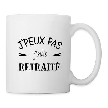 J'peux pas j'suis retraité - Mug blanc - blanc - Droite