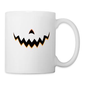Visage de citrouille - Mug blanc - blanc - Droite