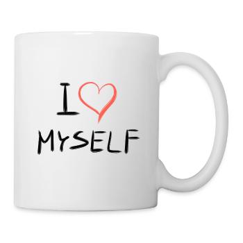ich liebe mich herz text - Tasse - Weiß - Rechts