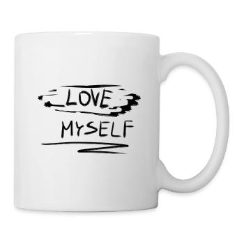 selbstliebe ich liebe mich text stolz - Tasse - Weiß - Rechts