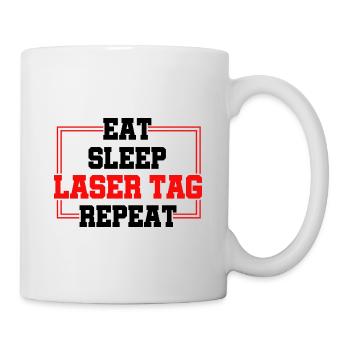 Eat Sleep Laser Tag Repeat Lasertag Player Laserga - Tasse - Weiß - Rechts