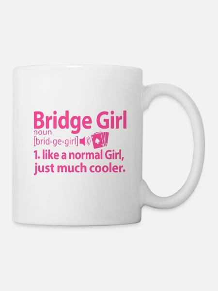 Joueur de bridge fille Joueur de bridge Dictons Rose - Mug blanc - blanc