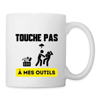 touche pas à mes outils - Mug blanc - blanc - Droite