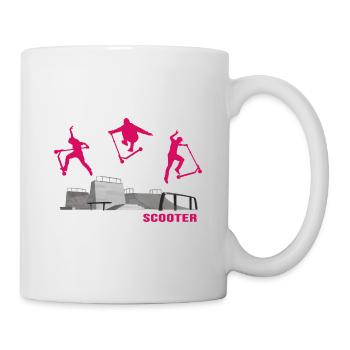 stuntscooter scooter e-scooter skatepark - Tasse - Weiß - Rechts