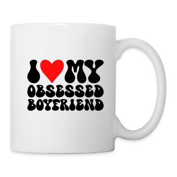 Adore Mon Copain J'aime Mon Petit Ami Obsédé - Mug blanc - blanc - Droite