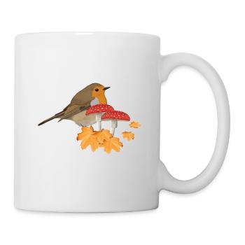 Robin, Autumn, Bird, Birdwatcher, Halloween - Mug - white - Right