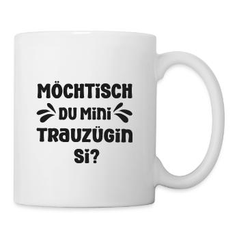 Möchtisch du min Trauzügin si Schweiz Trauzeugin - Tasse - Weiß - Rechts