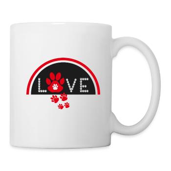 Hundepfoten mit Liebe für alle Hundefreunde. - Tasse - Weiß - Rechts
