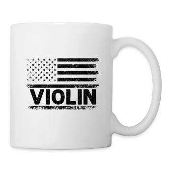 Drapeau américain USA Instrument violoniste Viole de viole - Mug blanc - blanc - Droite