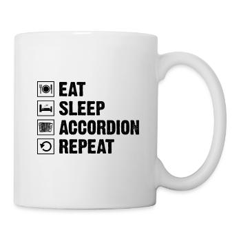 Eat Sleep Accordion Repeat Accordionist Musician - Mug - white - Right