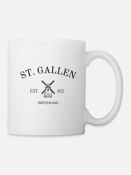 St Gallen - Schweiz - Sant Gallen - Universität - Tasse - Weiß