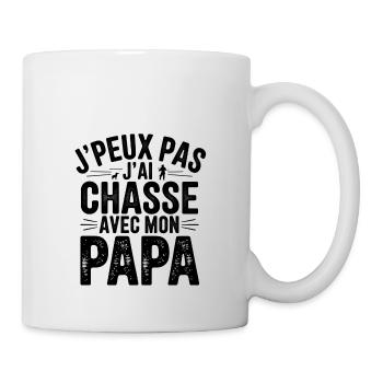 Ich kann nicht, ich bin mit meinem Vater gejagt - Tasse - Weiß - Rechts